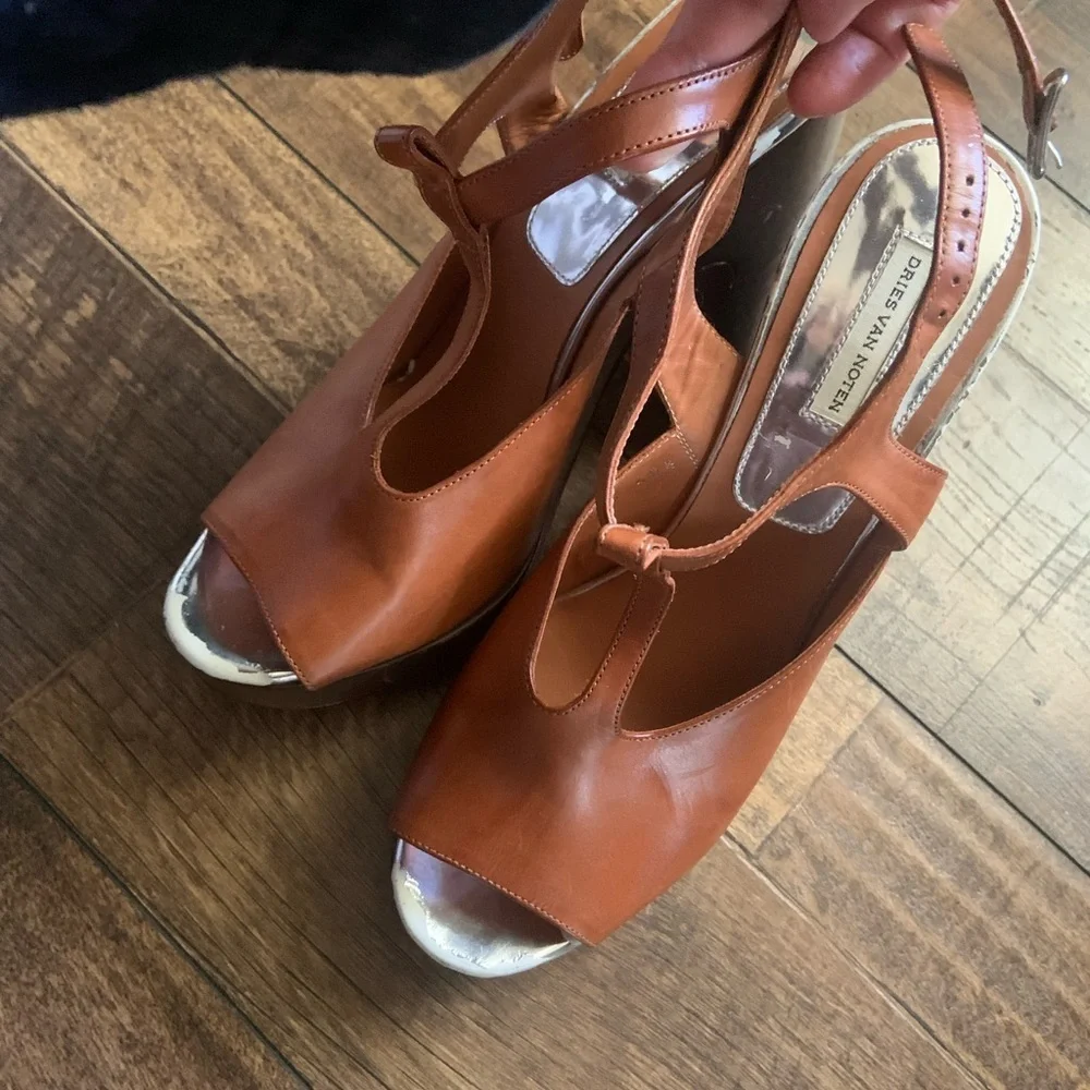 Dries Van Noten tan leather
